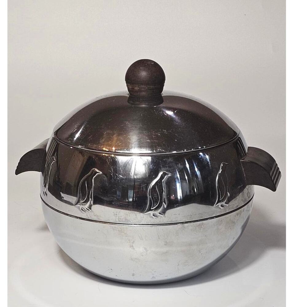 1960s Penguin Ice Bucket / Vintage Hot and Cold Server Bucket